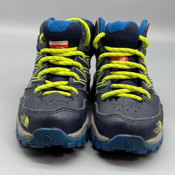 The North Face Hedgehog Mid Boy's 10 Navy Blue Hiking Boots Lace-Up Outdoor Shoe - Picture 2 of 10